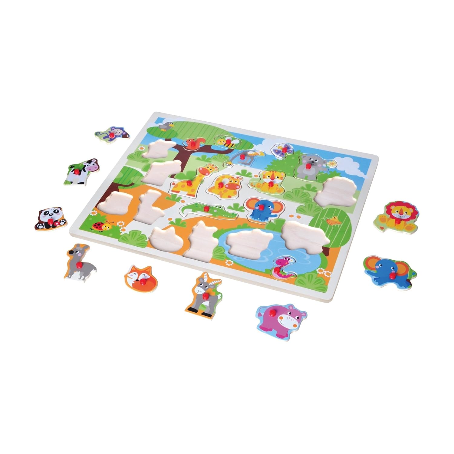 Age : 18 months+ Open Ended Giant Peg Puzzle - Jungle Animals - Image 7