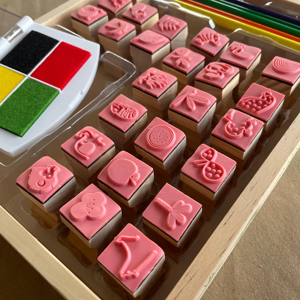 Age : 4 Years+ Open Ended My Wooden Stamp Kit - Jungle Safari - Image 2