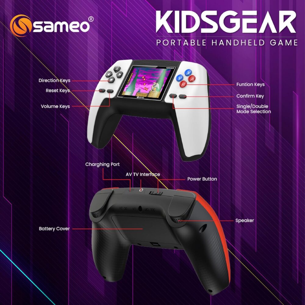 Alternative view of SAMEO KIDSGEAR Controller Shaped Handheld Console Built-in 520 Retro Game