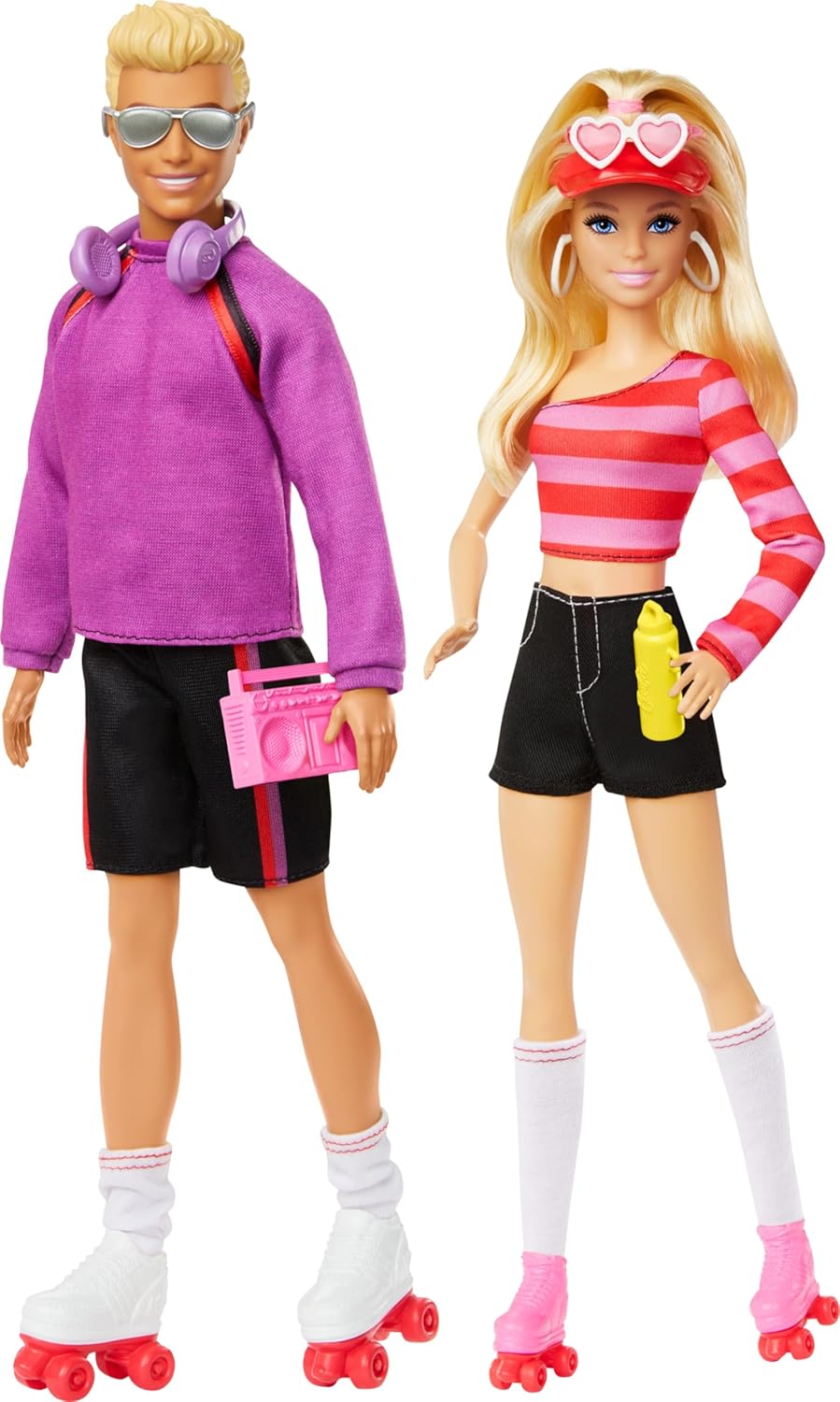 Barbie Fashionistas Set with 2 Fashion Dolls & 6 Accessories, Ken Roller-Skating Fashion Dolls, 65th Anniversary Collectible - Image 6