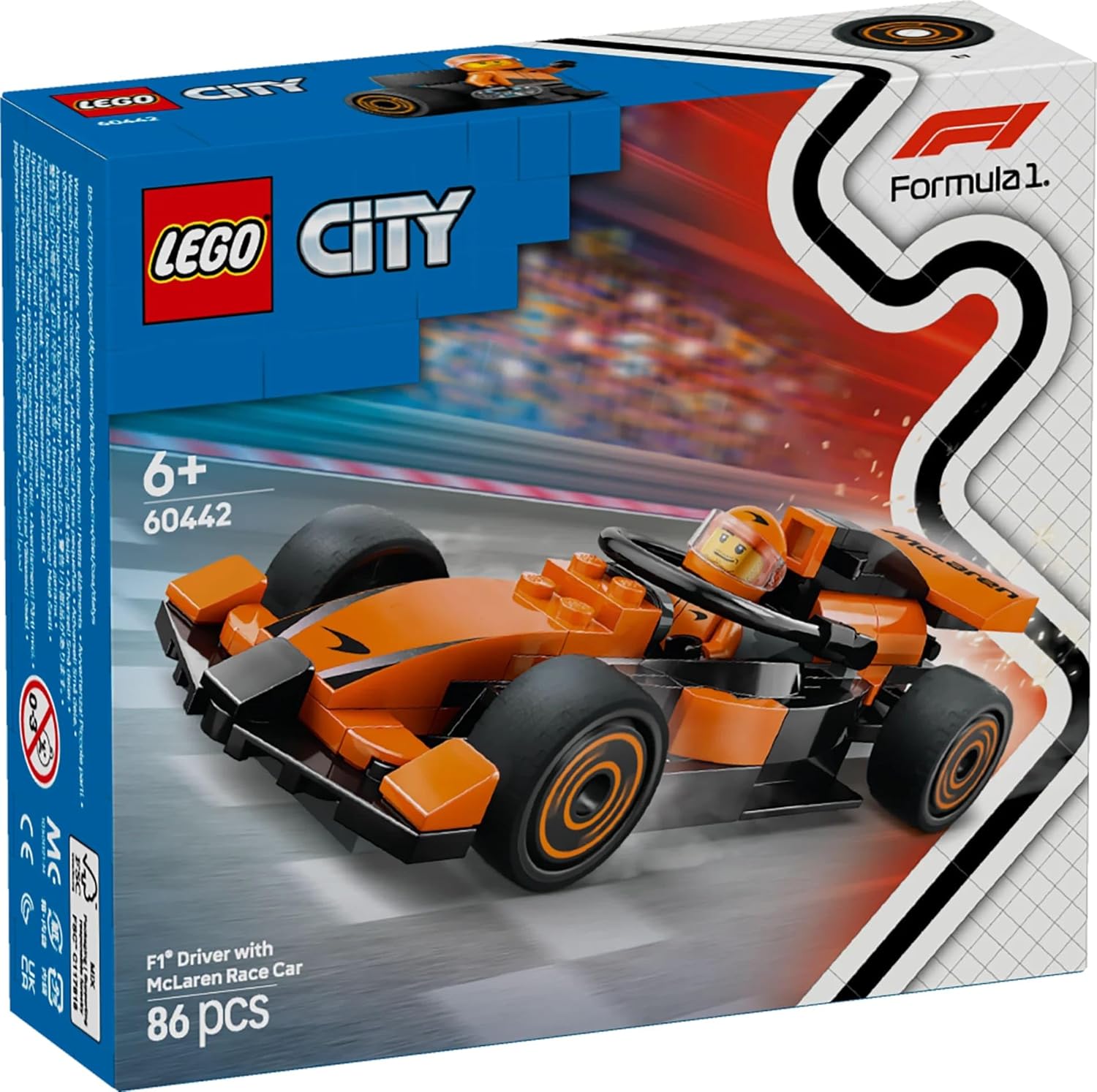 Age : 6 Years+ Lego 60442 City F1 Driver with McLaren Race Car (86 Pieces) - Image 2