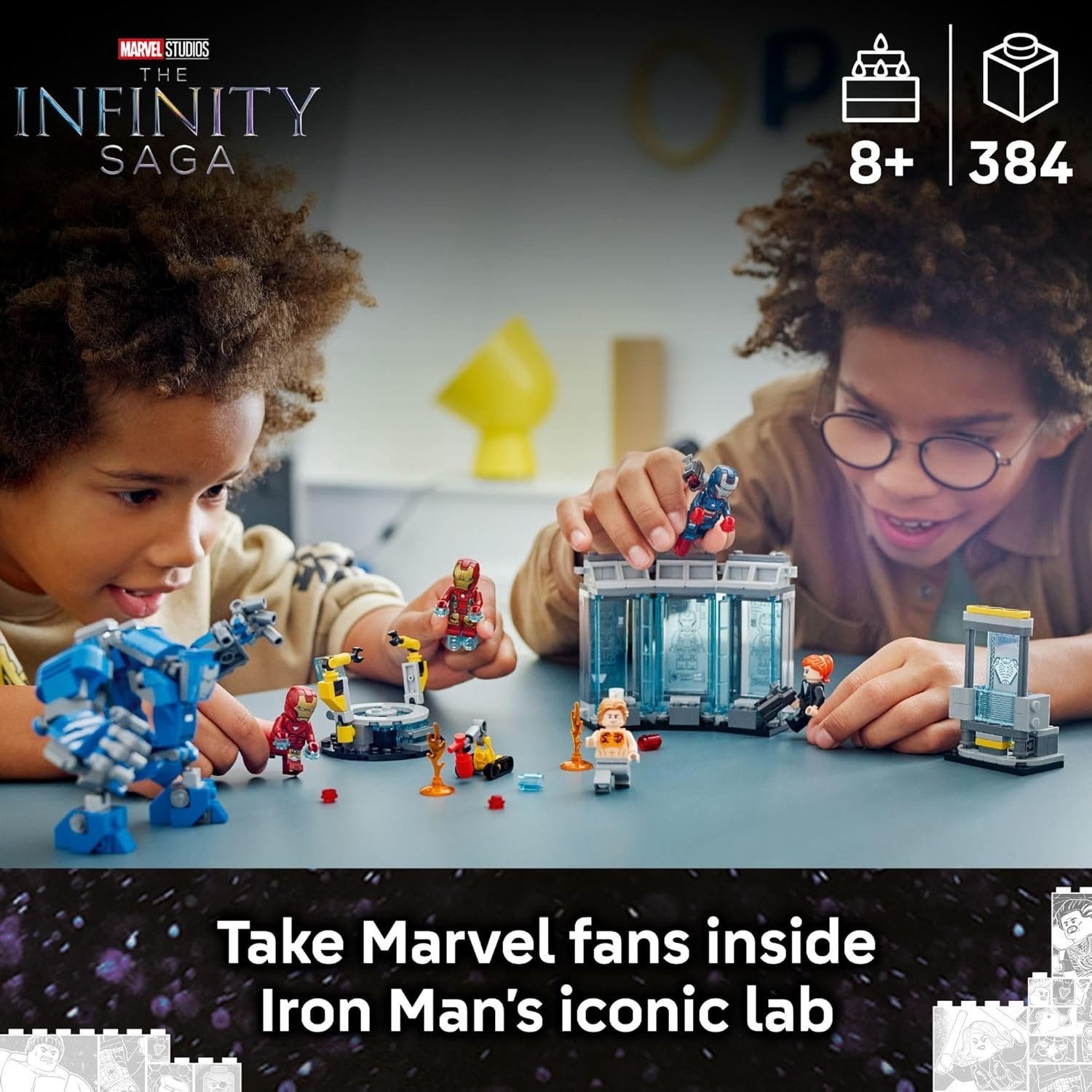 Age : 8 Years+ Lego 76315 Super Heroes Marvel Iron Man's Laboratory: Hall of Armor (384Pieces) - Image 6