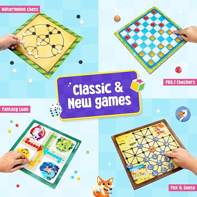 LoveDabble 20 in 1 Board Games for Family & Kids: Dive into Strategy & Enjoy Classics Like Ludo, Chess, Plus New Hits Like Marching Forward & Bee Quick! - Image 4