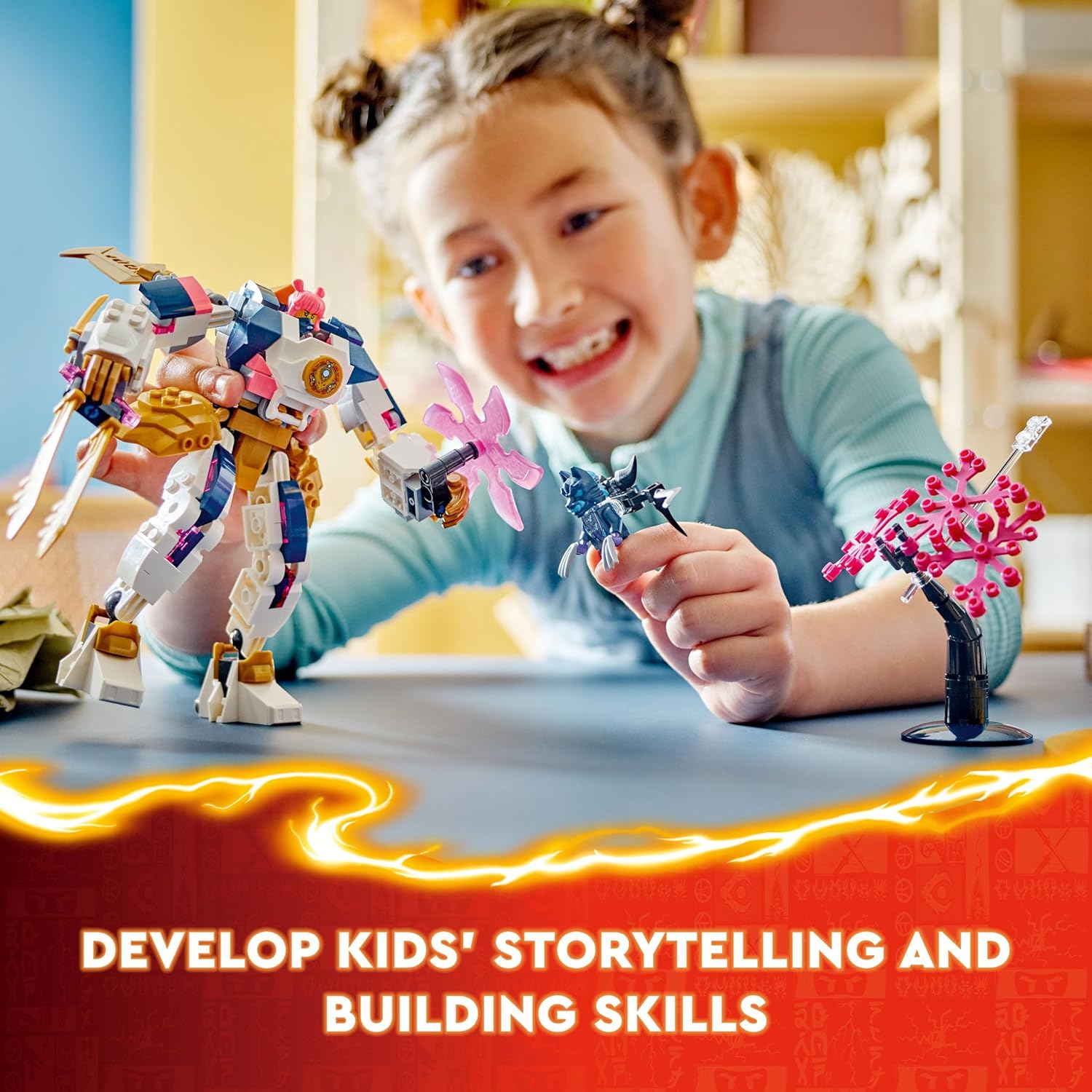 Age : 7 Years+ Lego 71807 Ninjago Sora's Elemental Tech Mech - 209 Pieces - Image 6