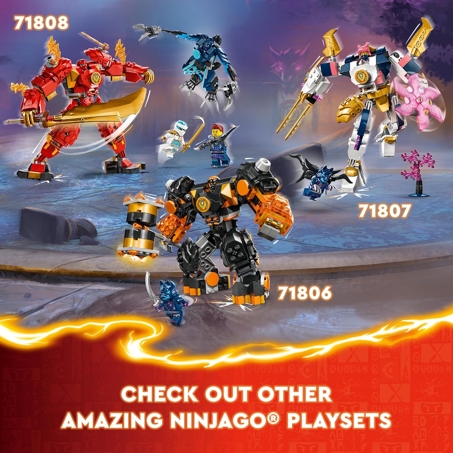 Age : 7 Years+ Lego 71807 Ninjago Sora's Elemental Tech Mech - 209 Pieces - Image 4