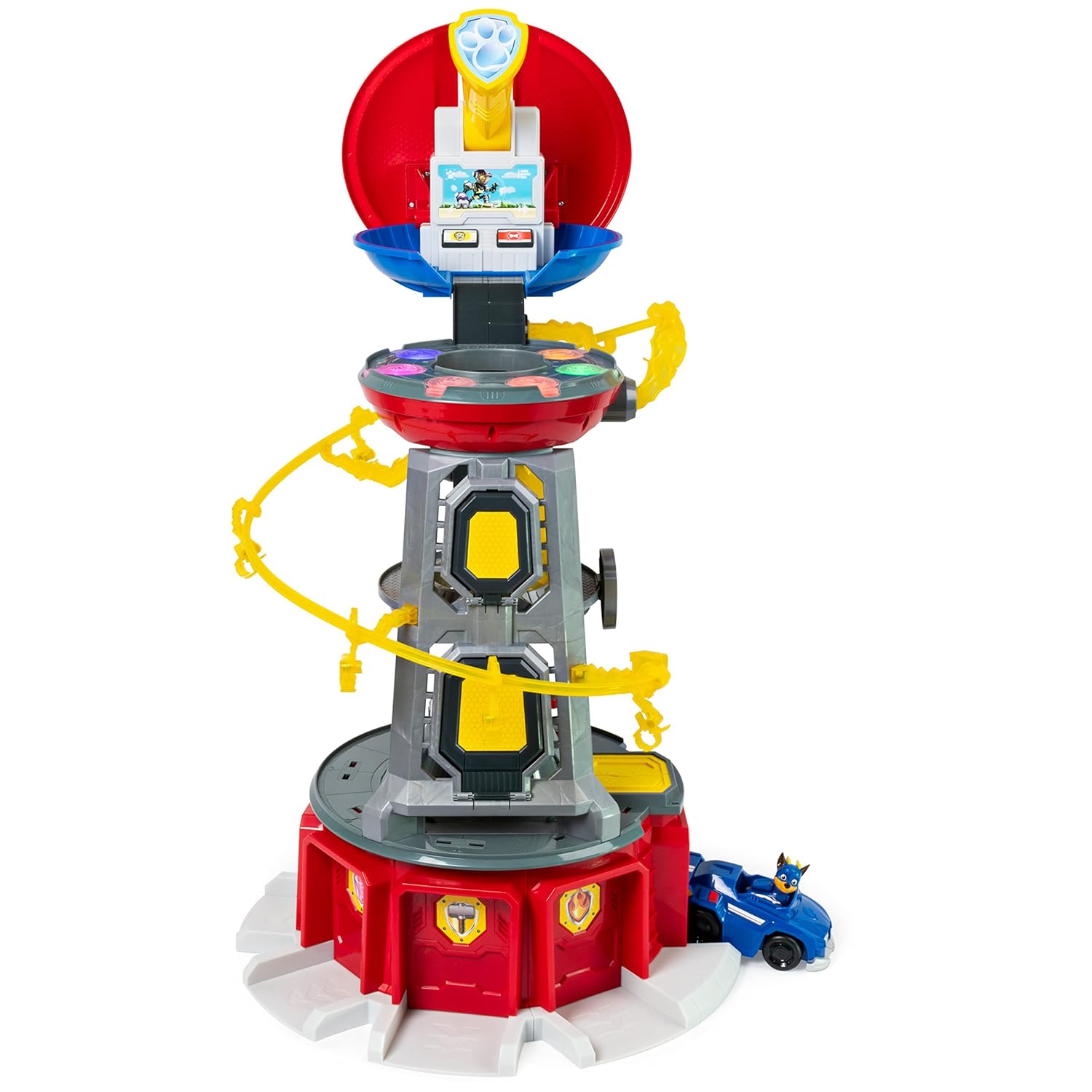 Paw Patrol Mighty Lookout Tower Pup Squad Playset | 2.75 Ft Tall Tower with Lights & Sounds | Bonus Chase Figure, Elevator, Zipline & Launcher - Image 10