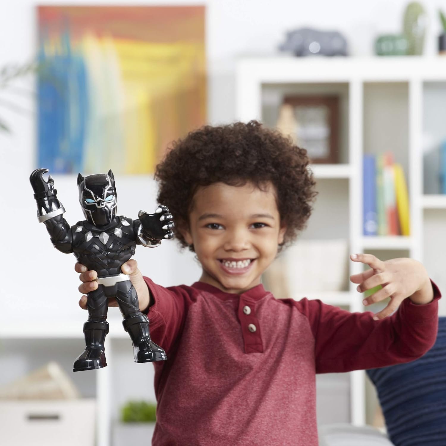 Super Hero Adventures Playskool Heroes Marvel Mega Mighties Black Panther Collectible 10" Action Figure, - Image 3