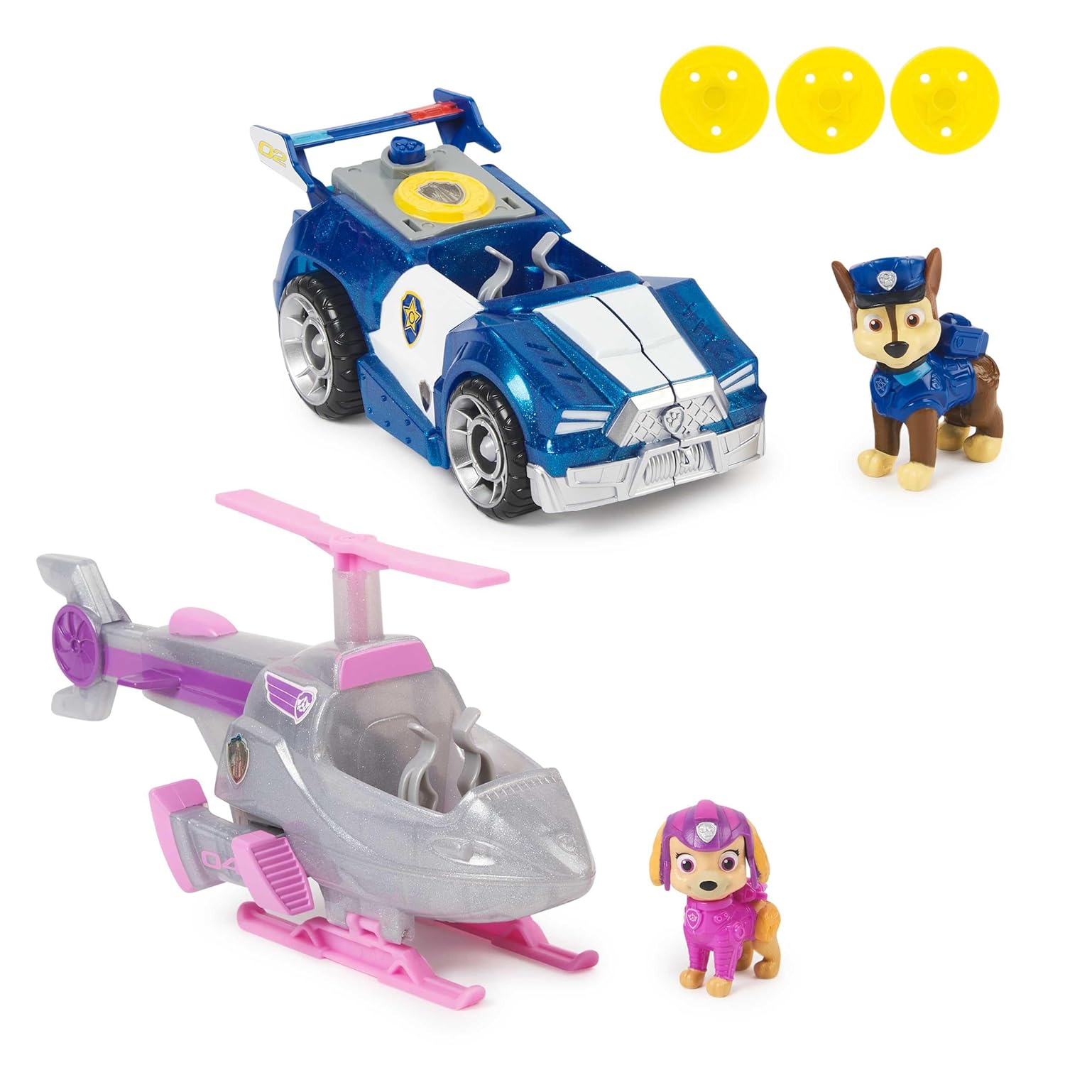 Paw Patrol The Mighty Movie, Chase Car with Skye Airplane Toy with Mighty Pups Action Figure, Lights and Sounds - Image 9