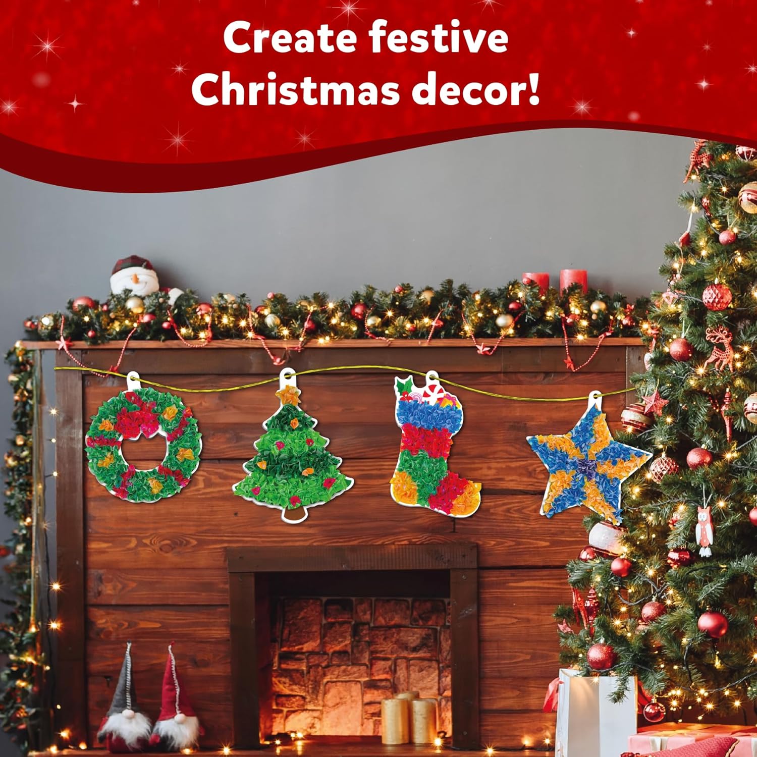 Skillmatics Poke-in Art - Christmas Decor, Mess-Free Art for Kids, DIY Craft Kits, Creative Activity, Fine Motor Skills - Image 6