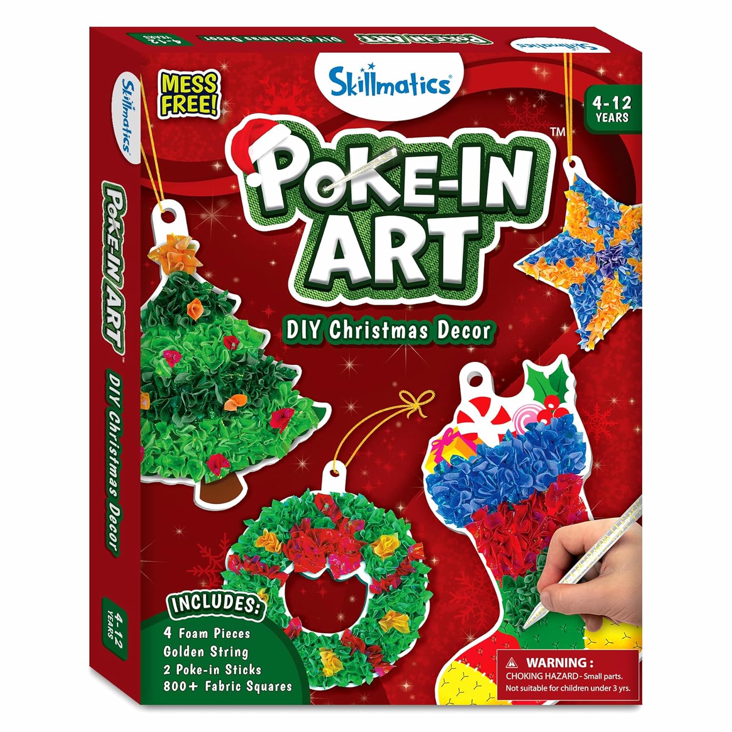 Skillmatics Poke-in Art - Christmas Decor, Mess-Free Art for Kids, DIY Craft Kits, Creative Activity, Fine Motor Skills - Image 2