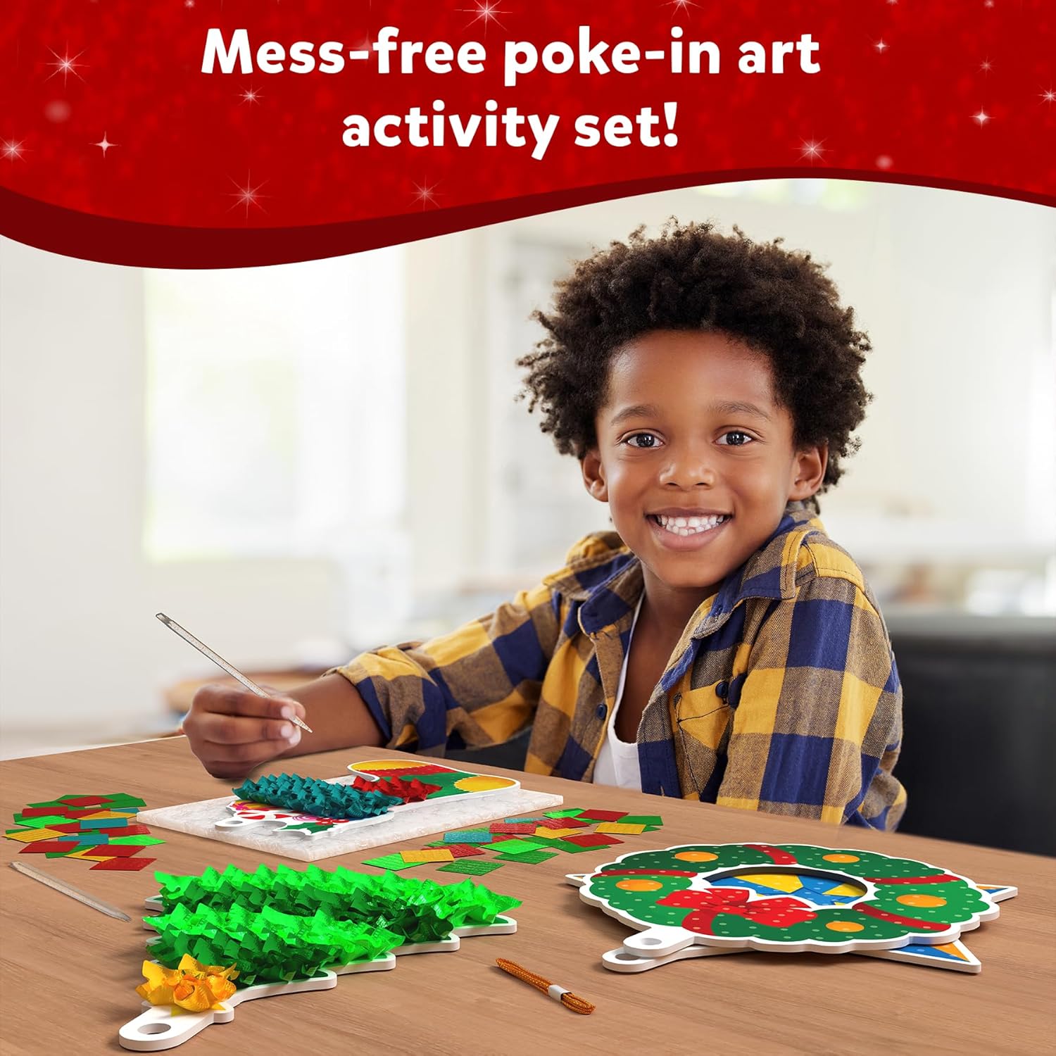 Skillmatics Poke-in Art - Christmas Decor, Mess-Free Art for Kids, DIY Craft Kits, Creative Activity, Fine Motor Skills - Image 8