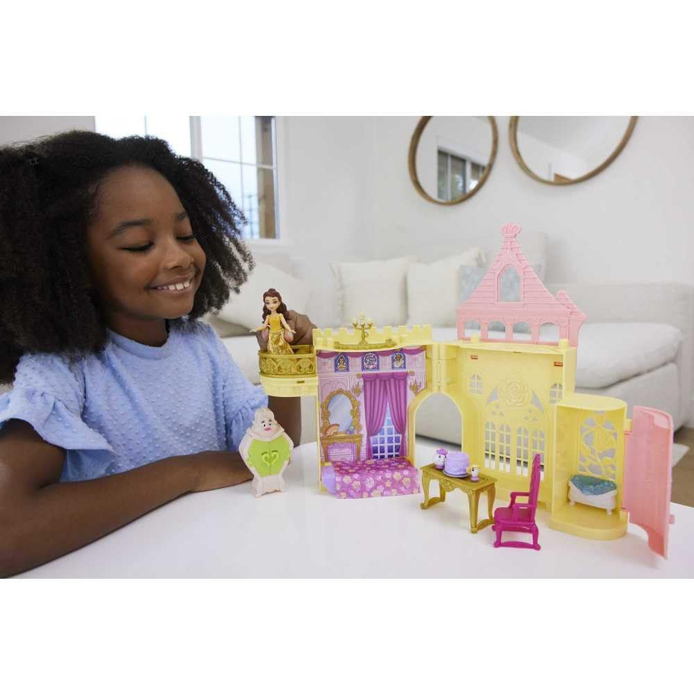 Disney Princess Mattel Toys, Storytime Stackers Belle's Castle, Stackable Doll House with Small Doll & 9 Pieces, Inspired by The Disney Movie - Image 6