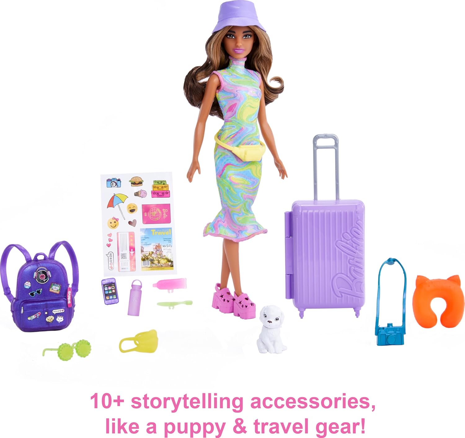 Barbie Doll and Accessories, Travel Set with Teresa Doll, Puppy and 10+ Pieces Including Working Suitcase - Image 4