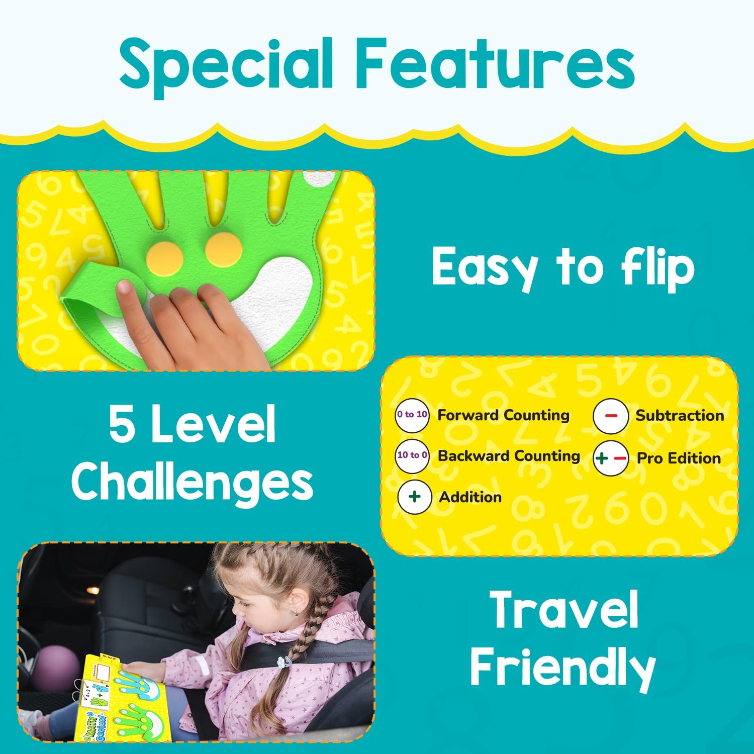 Age 3+ Years Smartivity Math Genius | Educational Toy for Kids | 40+ Challenges - Foldable Finger Counting Hands | Learn Counting, Numbers, Addition & Subtraction - Image 5