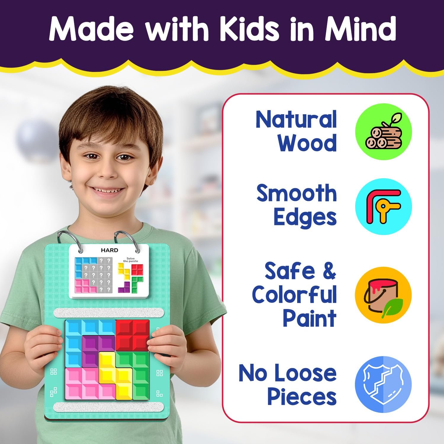 Age 4–8 Years Smartivity Tetricks - Magnetic Puzzle Game for Kids | 30+ Fun Brain Challenges with 6 Magnetic Shapes - Image 4