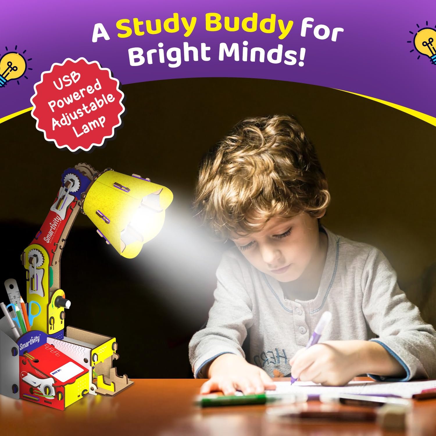Age 8 - 14 years Smartivity DIY Adjustable Table Lamp | DIY STEM Construction Toy - Image 4