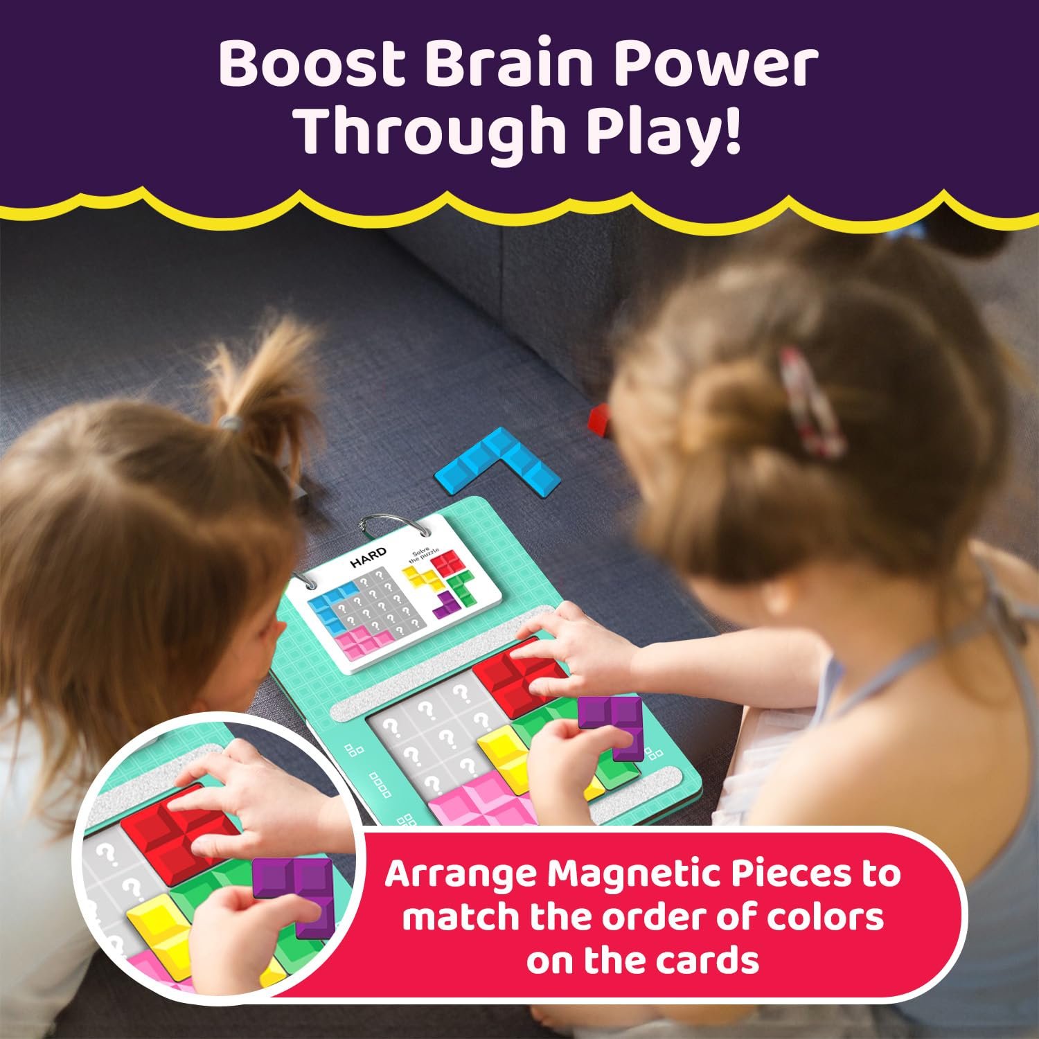 Age 4–8 Years Smartivity Tetricks - Magnetic Puzzle Game for Kids | 30+ Fun Brain Challenges with 6 Magnetic Shapes - Image 7