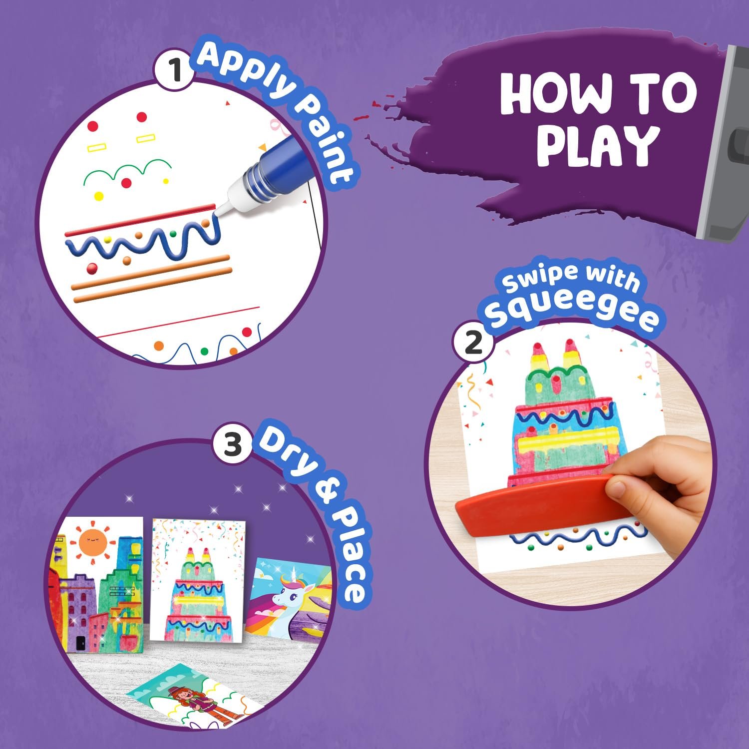 Age 4-8 Years Smartivity Squeegee Art Painting Kit for Kids- DIY Swipe & Swirl Canvas Painting Set - Make 10 Colorful Art Sheets - Image 6