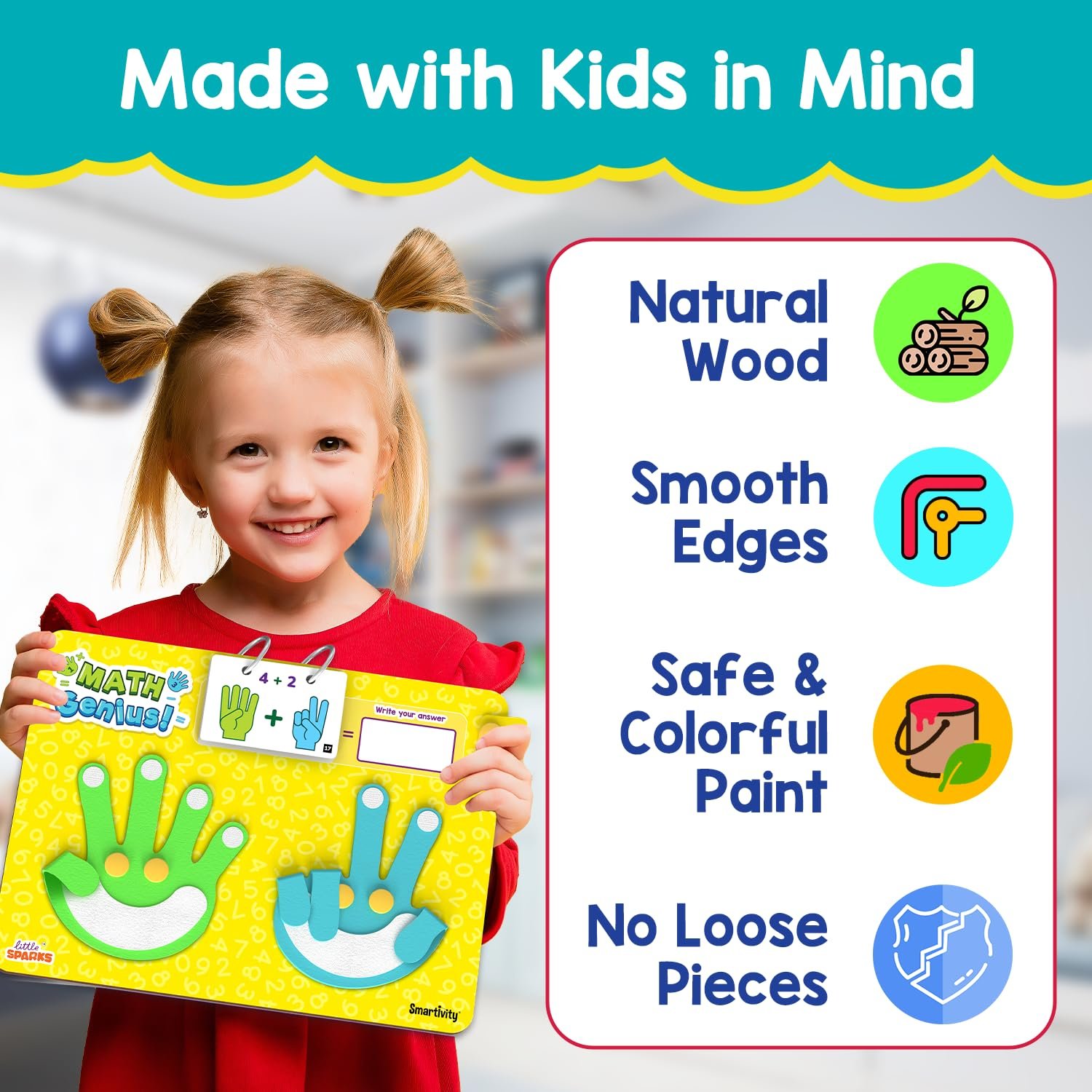 Age 3+ Years Smartivity Math Genius | Educational Toy for Kids | 40+ Challenges - Foldable Finger Counting Hands | Learn Counting, Numbers, Addition & Subtraction - Image 4