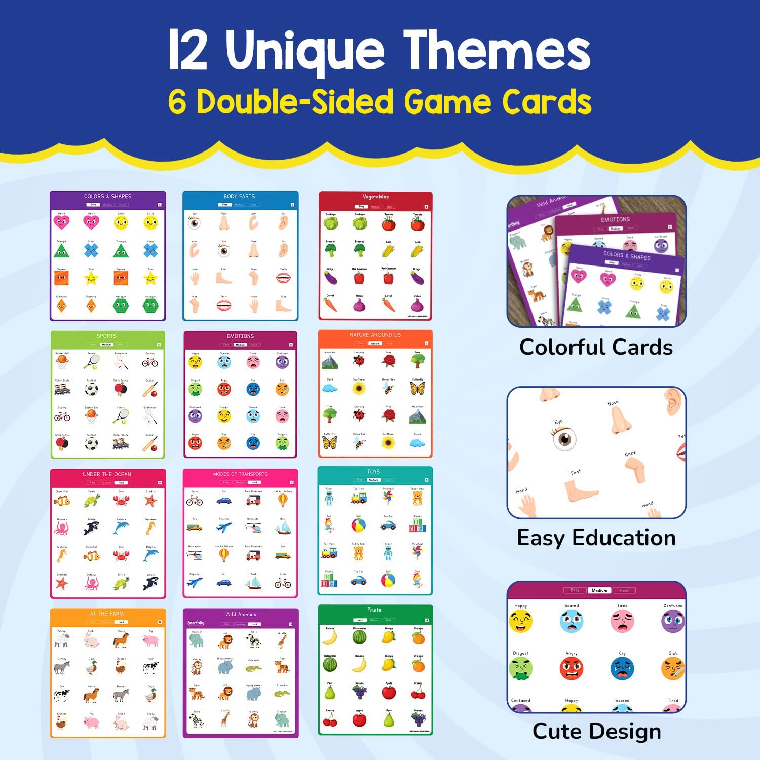 Age 3+ Years Smartivity Memory Game for Kids | Fun Matching Game - 12 Theme Cards & 3 Level Challenges - Image 5