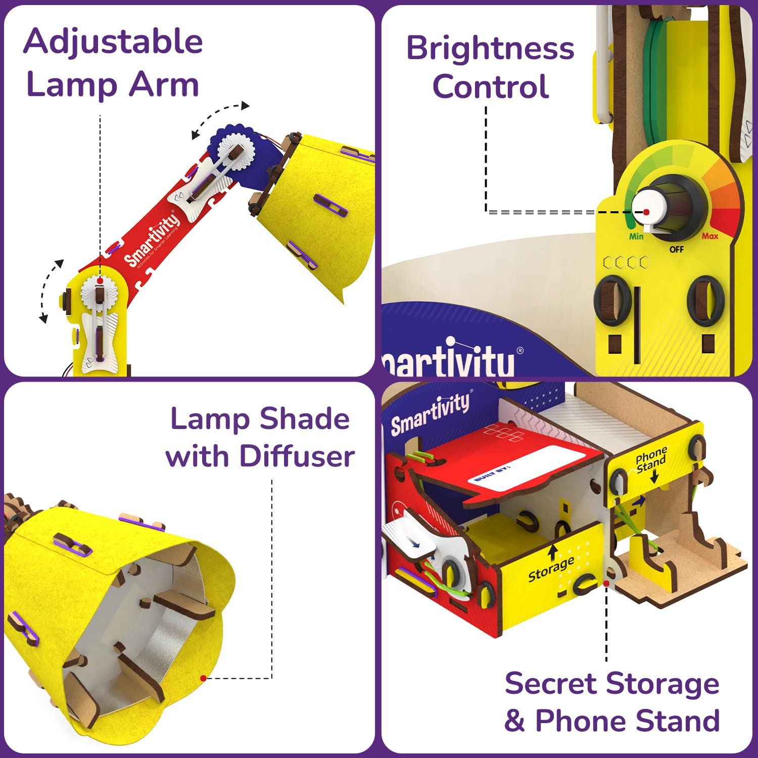 Age 8 - 14 years Smartivity DIY Adjustable Table Lamp | DIY STEM Construction Toy - Image 5