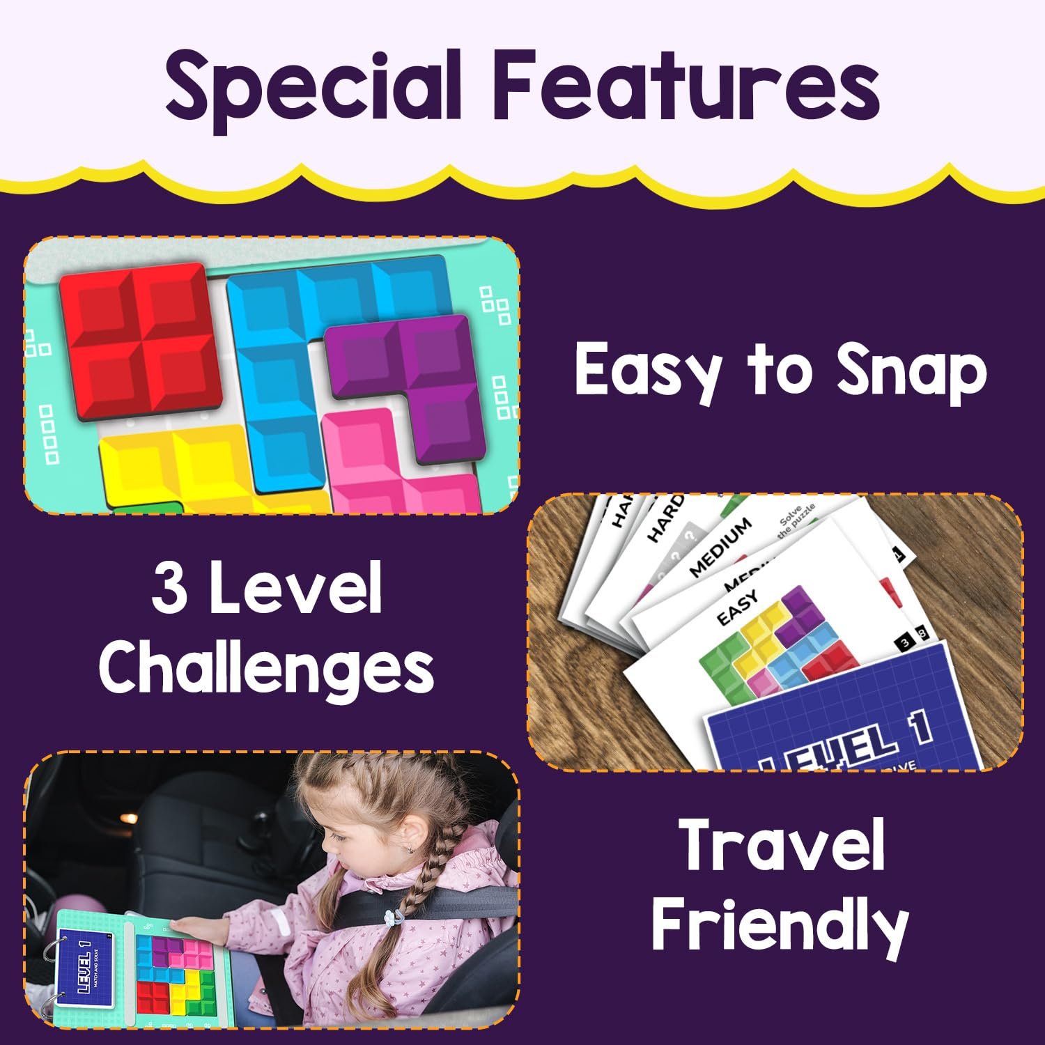 Age 4–8 Years Smartivity Tetricks - Magnetic Puzzle Game for Kids | 30+ Fun Brain Challenges with 6 Magnetic Shapes - Image 3