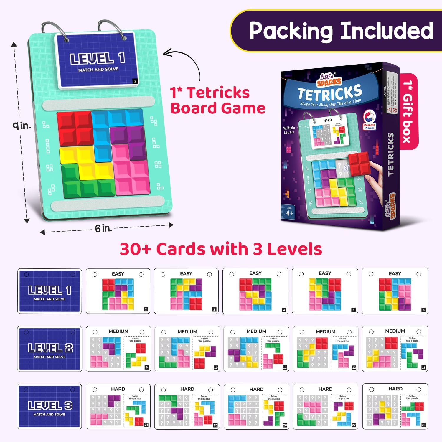 Age 4–8 Years Smartivity Tetricks - Magnetic Puzzle Game for Kids | 30+ Fun Brain Challenges with 6 Magnetic Shapes - Image 8