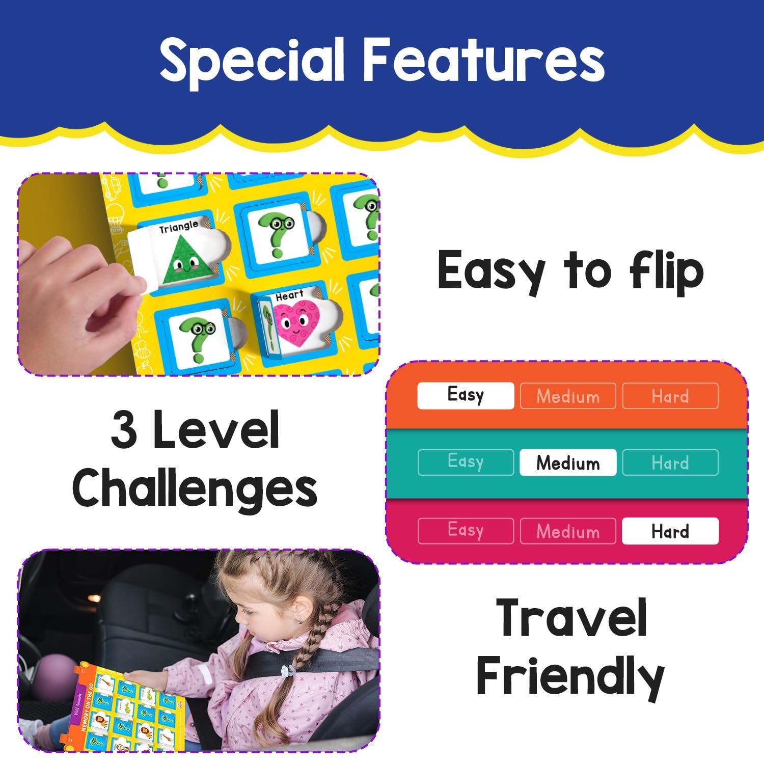 Age 3+ Years Smartivity Memory Game for Kids | Fun Matching Game - 12 Theme Cards & 3 Level Challenges - Image 3