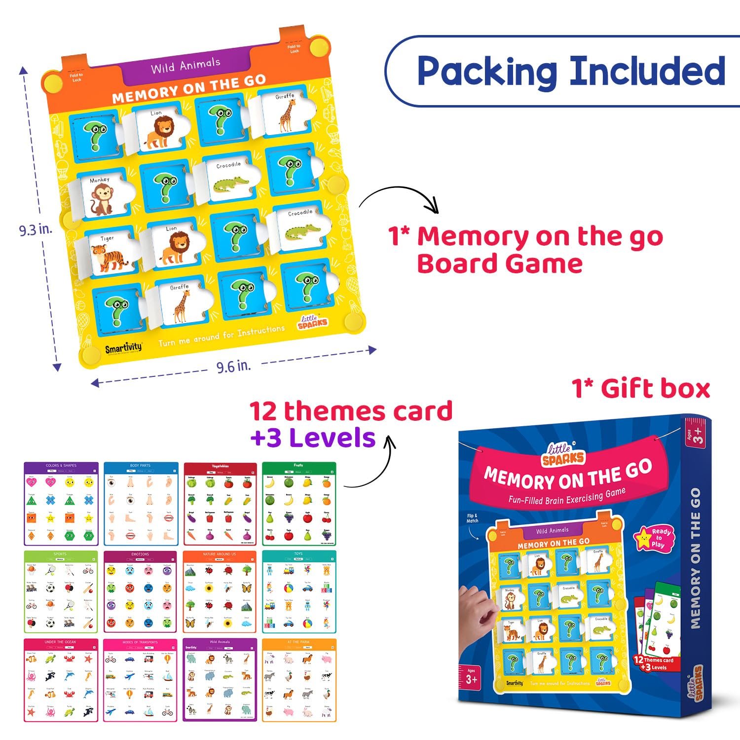Age 3+ Years Smartivity Memory Game for Kids | Fun Matching Game - 12 Theme Cards & 3 Level Challenges - Image 4