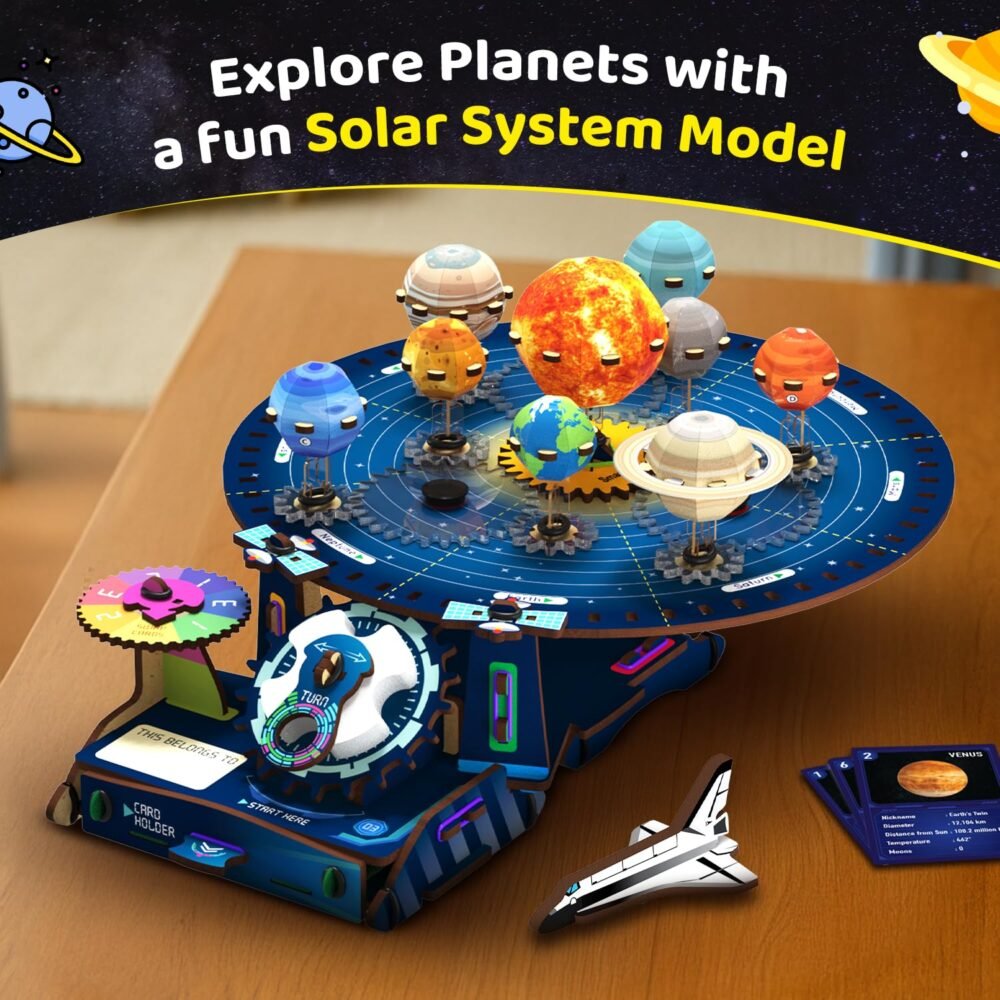 Alternative view of Age 8-14 Years Smartivity DIY Solar System Kit | Gear-Driven Working Model of Planets I Build, Rotate & Explore Astronomy | Learn Solar System & Science Facts