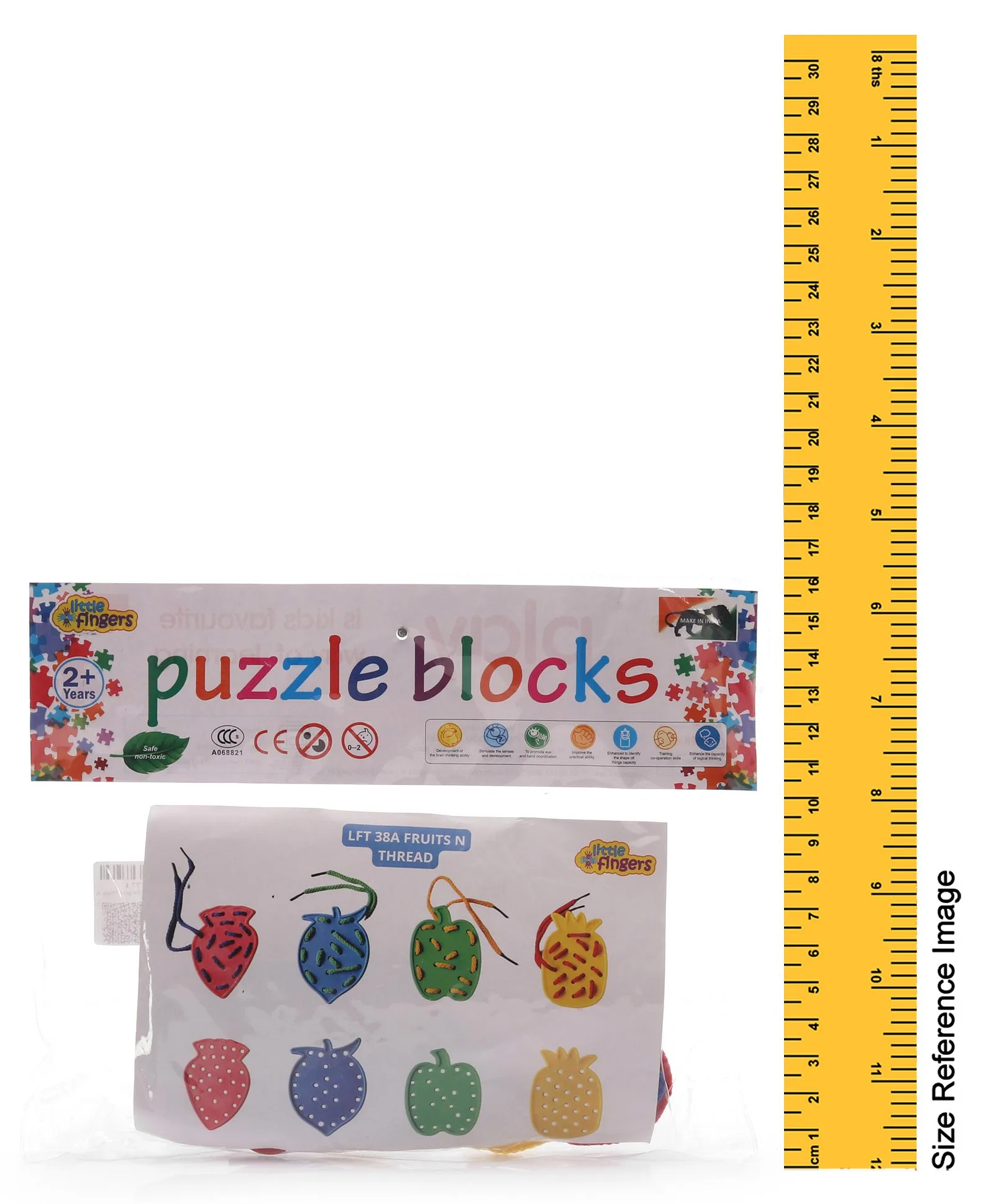Little Fingers Colorful Fruit-Shaped Lacing Cards Set – Fruits N Threads Fine Motor Skill Toy for Toddlers & Preschool Kids (12-Pieces) - Image 4