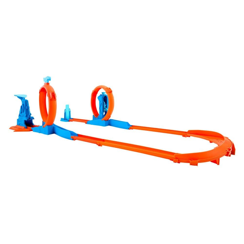 Hot Wheels Toy Car Track Set, Triple Loop Pack & 1:64 Scale Vehicle, Track-Building Components with 3 Loops, Speed Snap Tracks & Adapters - Image 6