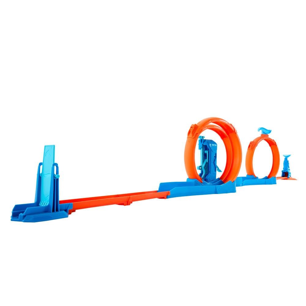 Hot Wheels Toy Car Track Set, Triple Loop Pack & 1:64 Scale Vehicle, Track-Building Components with 3 Loops, Speed Snap Tracks & Adapters - Image 5