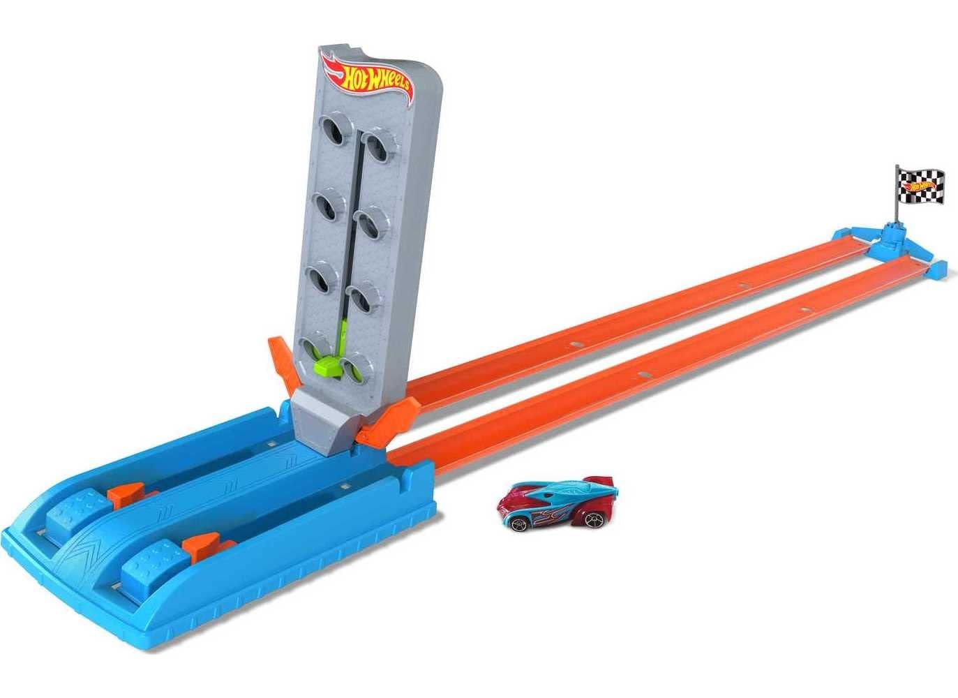 Hot Wheels® Dragstrip Champion™ Playset with One 1:64 Scale Toy Car, Track Set Includes Launcher, Start Gate and Winning Flag - Image 6