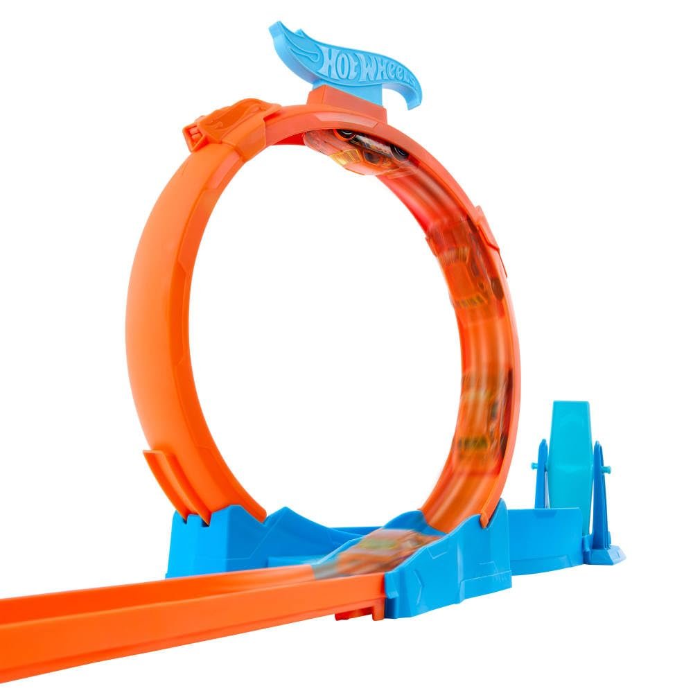 Hot Wheels Toy Car Track Set, Triple Loop Pack & 1:64 Scale Vehicle, Track-Building Components with 3 Loops, Speed Snap Tracks & Adapters - Image 7