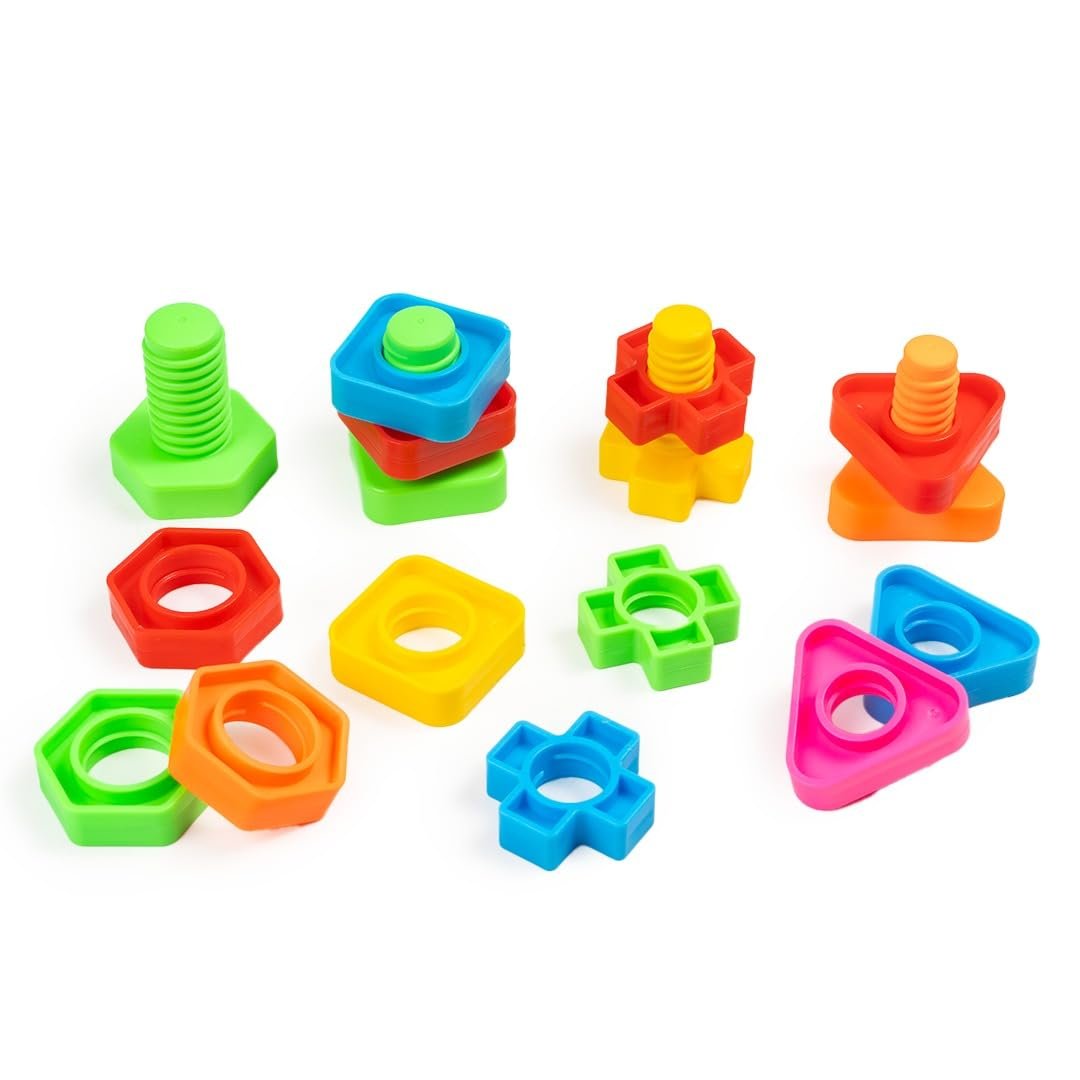 RATNA'S Nuts-N-Bolts Plastic Screwing & Unscrewing Interlocking Different Shapes with Attractive Colors Learning & Educational Preschool Toys - Image 5