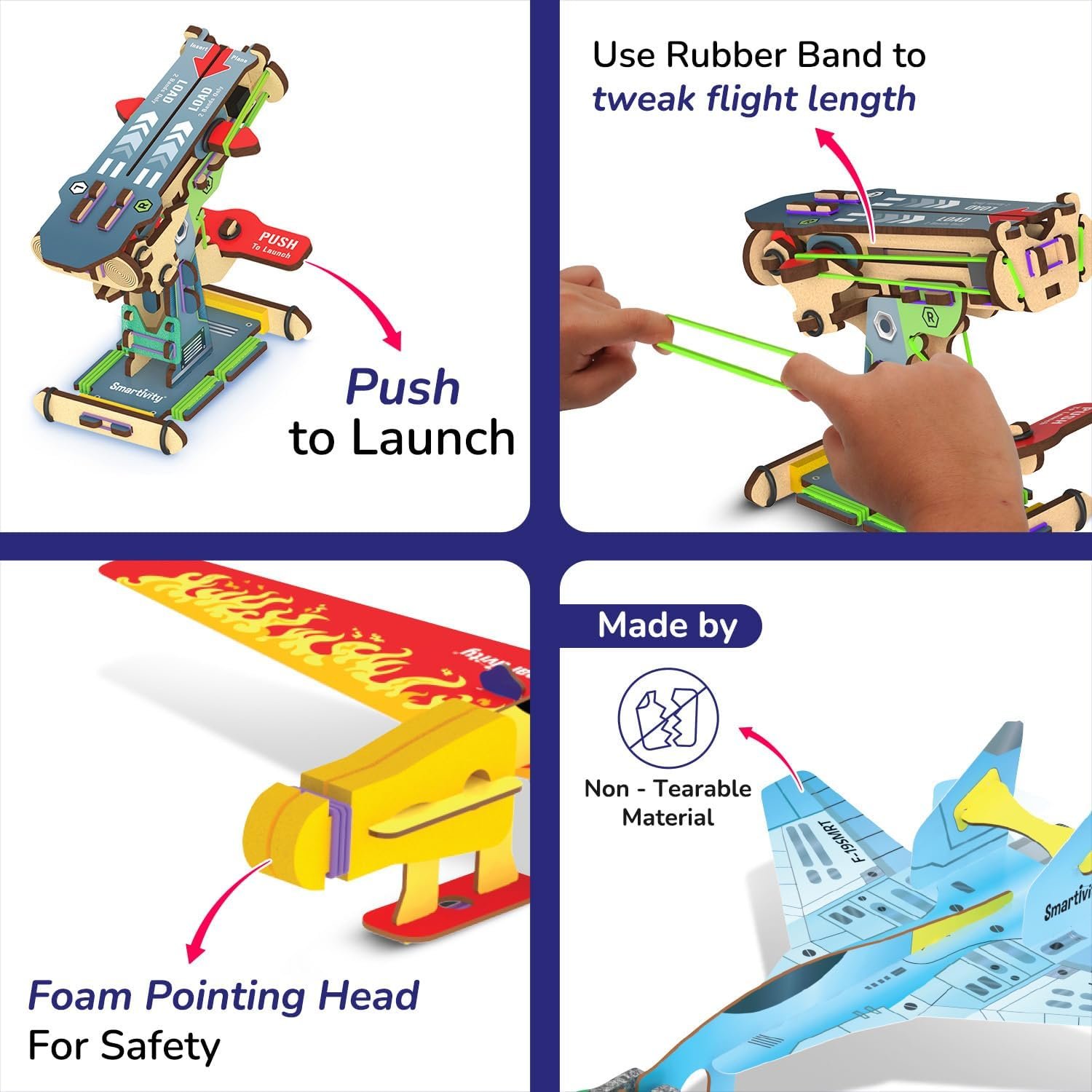 Smartivity 3in1 Airplanes Launcher Toy for Kids 6-12 | Build & Launch 3 Planes – Fighter Jet, Glider, Stealth - Image 5
