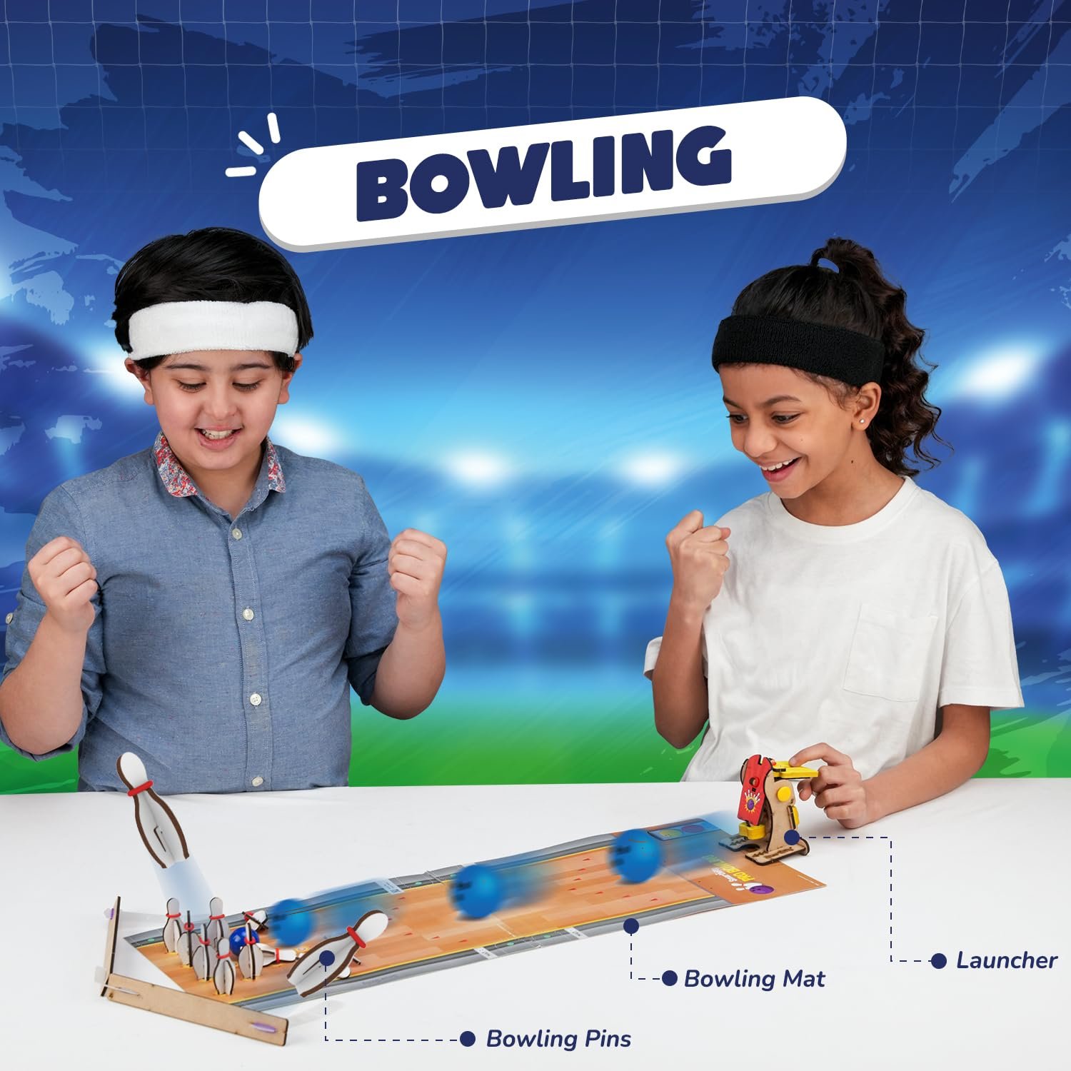 Smartivity Multi Sports Kit for Kids 6-12 Year I Basketball, Football & Bowling | DIY Science Toy for KidsI STEM Wooden Construction Game - Image 5