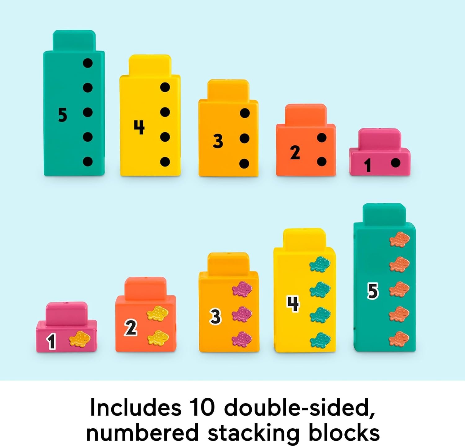 Alternative view of Age : 3 Years+ Fisher-Price Preschool Learning Toy Adding Alligator Counting Activity with 10 Stacking Blocks