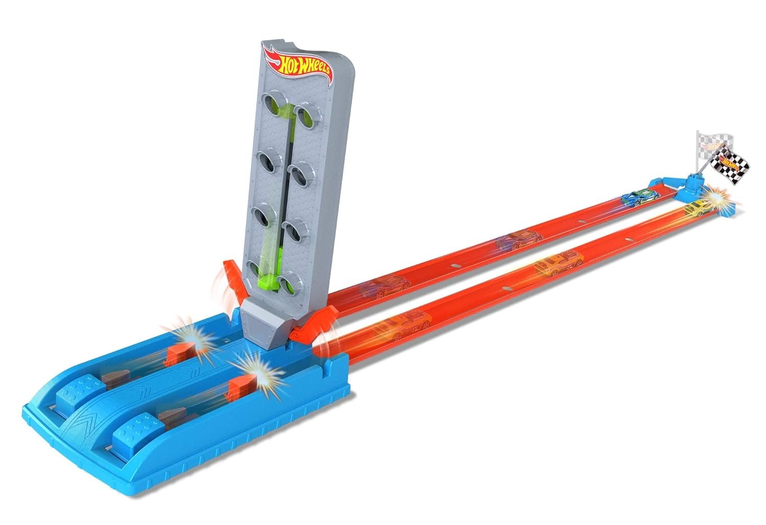 Hot Wheels® Dragstrip Champion™ Playset with One 1:64 Scale Toy Car, Track Set Includes Launcher, Start Gate and Winning Flag - Image 3