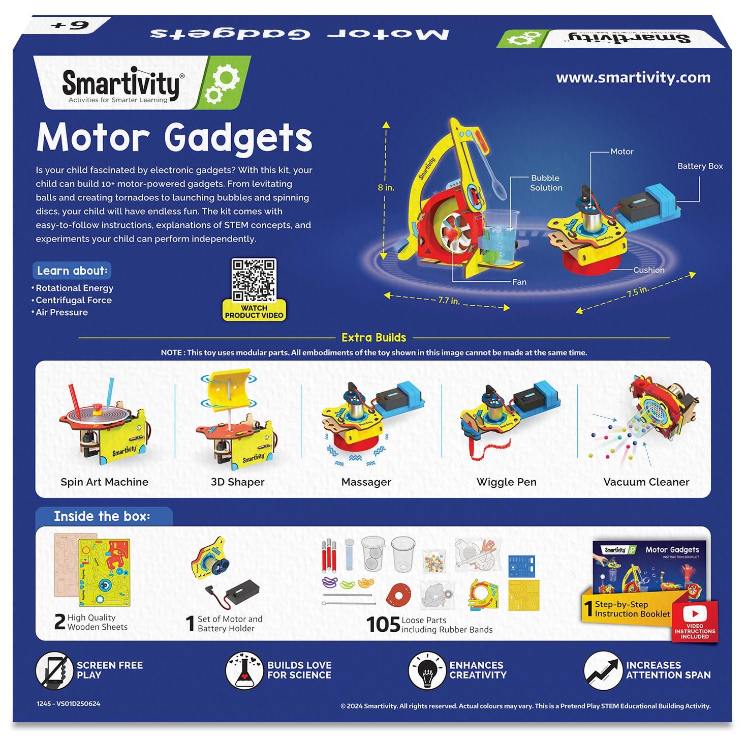 Alternative view of Smartivity 10-in-1 Motor Powered Gadgets Kit for Kids 6-12 Years | Build 10+ Science Projects - Bubble Launcher, Spinning Toy & More