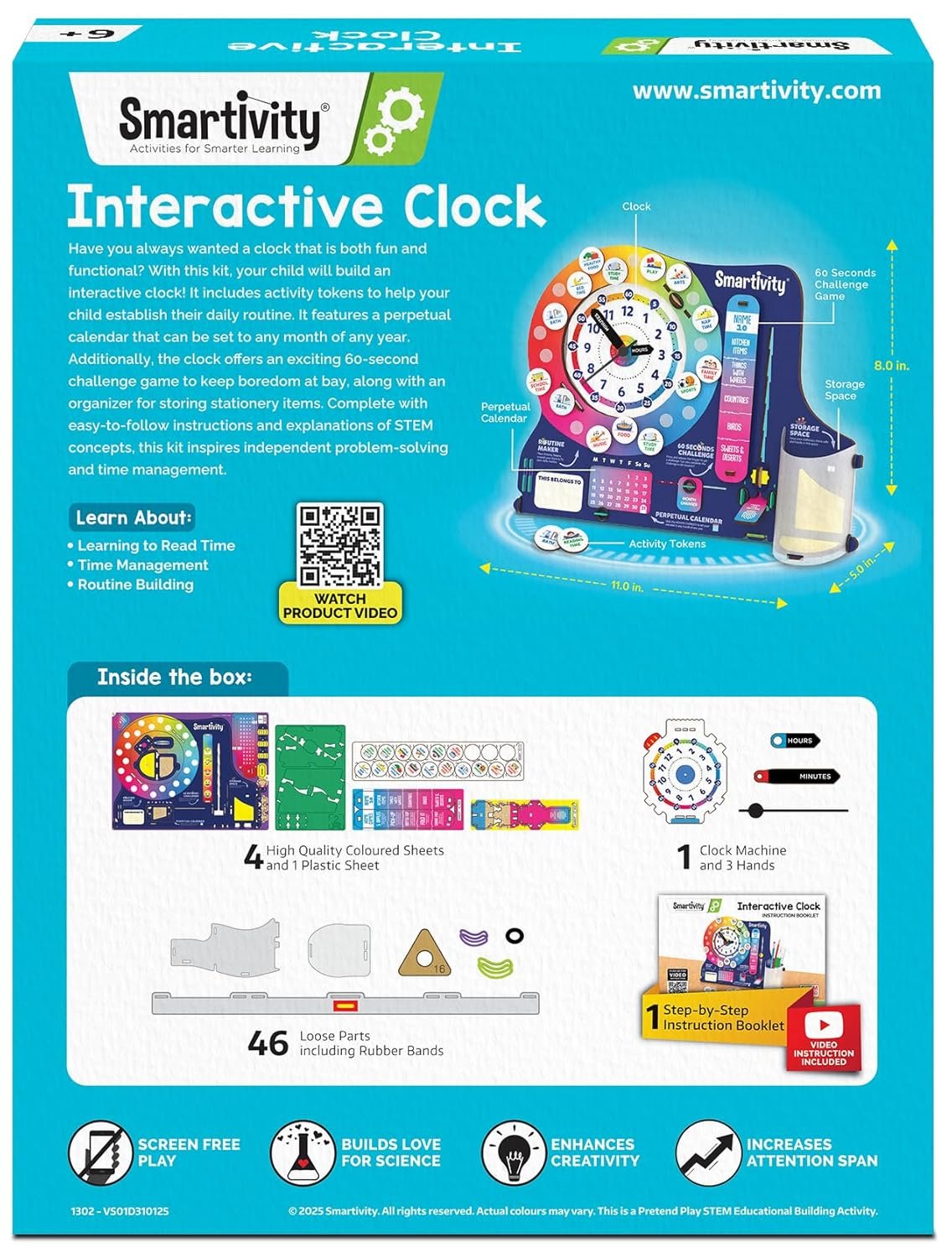Smartivity Interactive Clock | 6 - 14 years | DIY STEM Construction Toy - Image 3